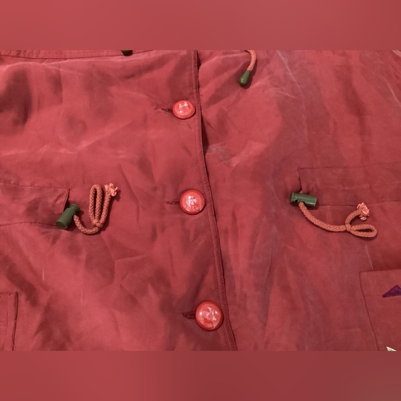 vintage Red silk jacket - Picture 8 of 9